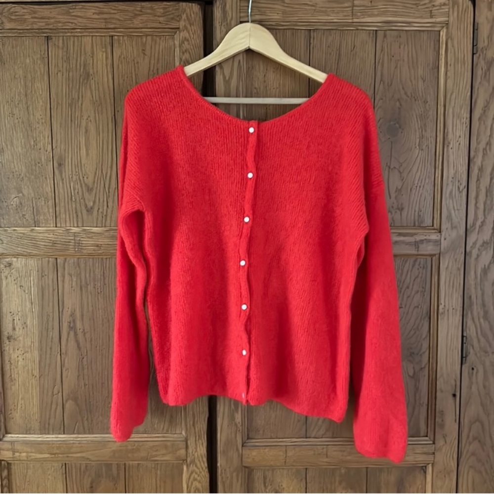Sezane Mohair Red Gaspard cardigan